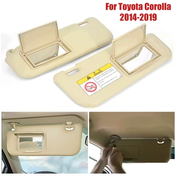 1 пара солнцезащитных козырьков для внутреннего автомобиля с комплектом косметических зеркал для Toyota Corolla 2014-2019
