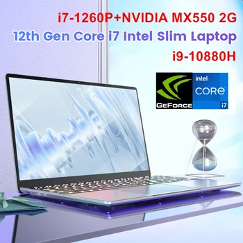 15,6-дюймовый Игровой Ноутбук Intel i7 1260P NVIDIA MX550 2G i9 10880H IPS Отпечатков Пальцев Офисный Ультрабук Тонкий Ноутбук Windows 11 WiFi