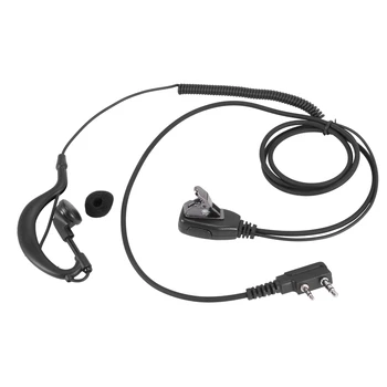 2-контактный наушник G-образной формы PTT микрофон, ушной крючок, гарнитура для радио Kenwood Puxing Wouxun Baofeng