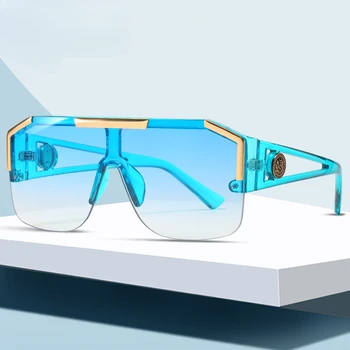 2023 Новые роскошные мужские солнцезащитные очки большого размера, брендовые дизайнерские солнцезащитные очки для женщин, модные солнцезащитные очки с градиентными квадратными оттенками для мужчин