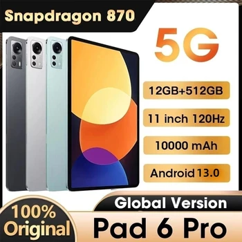 2023 Оригинальная Глобальная версия Планшета Android Pad 6 Pro 16 ГБ + 1 ТБ Snapdragon 870 Планшеты PC 5G С Двумя SIM-картами или WIFI HD 4K Mi Tab