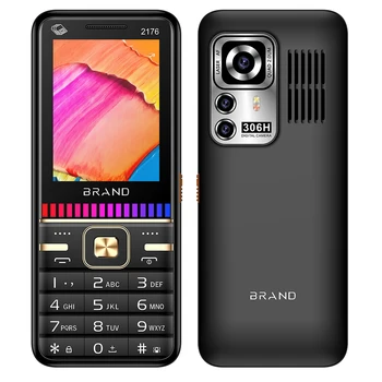 2176 Кнопочный Мобильный Телефон 2,8 Дюйма С Тремя Картами 3SIM-карты Музыкальный Свет Bluetooth Фонарик MP3 FM-Камера Большой Мобильный Телефон