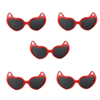 5X Модные милые солнцезащитные очки в форме Лолиты в форме сердца в стиле ретро, маскарадное платье для вечеринки, ЯРКО-красный