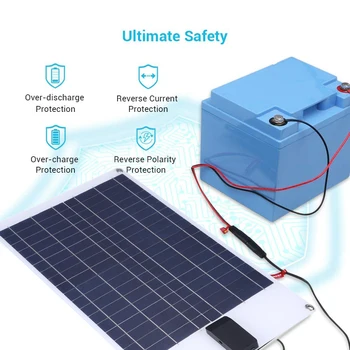60 Вт 12 В Солнечная Панель Зарядное Устройство С USB QC3.0 Быстрая Зарядка Портативное Водонепроницаемое Солнечное Зарядное Устройство для Автомобиля Лодки