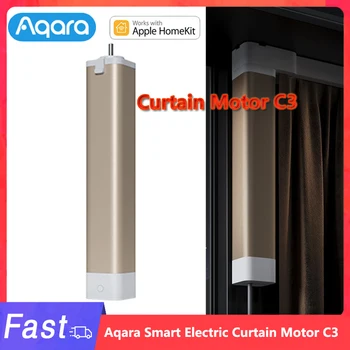 Aqara Smart Electric Curtain Motor C3 Zigbee Полностью автоматическое голосовое управление треком, беспроводная синхронизация времени, умный дом Работает для HomeKit