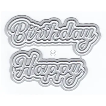 DzIxY Shadow Happy Birthday Штампы для резки металла для изготовления открыток Наборы штампов для тиснения бумаги Альбом 2023 Шаблоны Трафареты