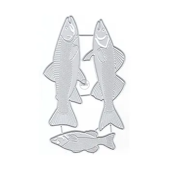 DzIxY Три Рыбы Металлические штампы для резки карточек Наборы штампов для тиснения бумаги Альбомные поделки 2023 Новые Шаблоны Трафареты