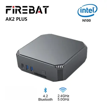FIREBAT AK2 PLUS miniPC Intel N100 Двухдиапазонный WiFi5 BT4.2 16GB 512GB Настольный игровой компьютер Mini PC Gamer