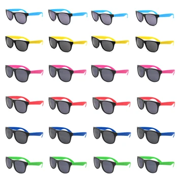 Lovatfirs 24 упаковки двухцветных комбинированных солнцезащитных очков для вечеринок, женщин, мужчин, детей, многоцветная защита от ультрафиолета, доступно 14 цветов