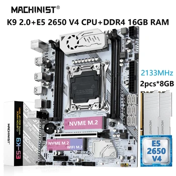 MACHINIST X99 Комплект материнской платы LGA2011-3 Xeon CPU E5 2650 v4 Processador ECC DDR4 2 * 8 ГБ оперативной памяти M-ATX SSD Nvme M.2 K9 2.0