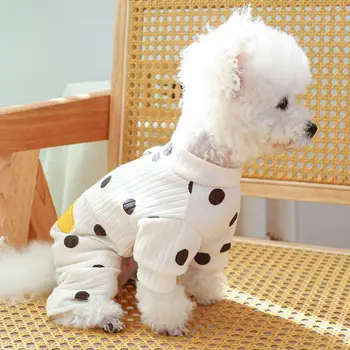 Pet Jumpsuit Dog Pajamas with Traction Buckle Polka for Small Dogs комбинезон для собак
