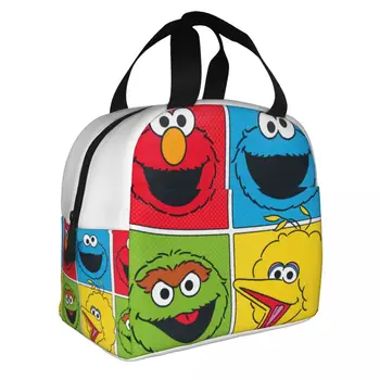 Sesame Street Cookie Monster - Оригинальные крутые изолированные сумки для ланча, термосумка многоразового использования, большая сумка-тоут для ланча в колледж, путешествия