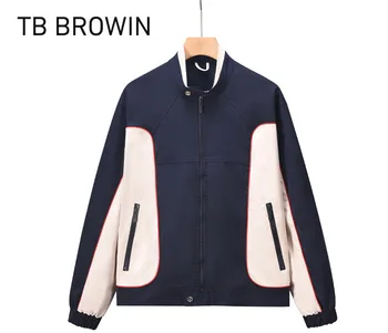 TB BROWIN, женская мужская повседневная куртка, Ветрозащитная куртка со стоячим воротником, бейсбольная форма, теплая