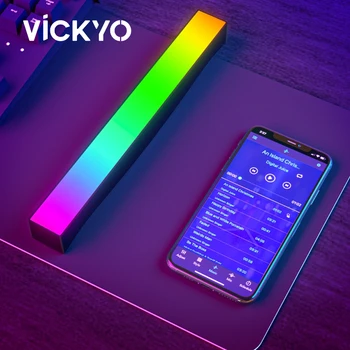 VICKYO Smart RGB звукосниматель, управление звуком, светодиодная подсветка, музыкальный ритм, Окружающий ночной свет, Управление приложением для оформления рабочего стола в гостиной