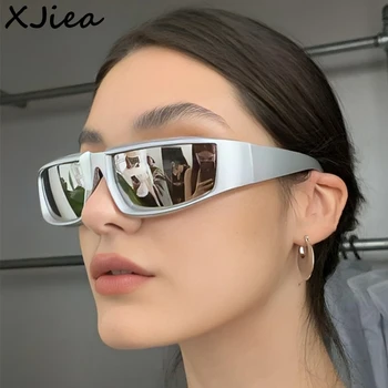 XJiea y2k Солнцезащитные Очки Для Женщин, Мода 2023, Дизайнерские Винтажные Овальные Зеркальные Мужские Солнцезащитные Очки, Ретро Уличные Велосипедные Очки, Выпученные Глаза
