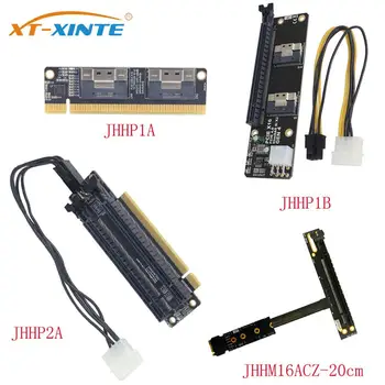 XT-XINTE PCIe 4,0 x16 До 4 Портов Карты Расширения PCI-E Gen4 X16 Для SlimSAS 8i X2 SFF8654 Видеокарта GPU Адаптер для NVMe SSD
