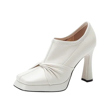 (YYDD)  Модный элегантный дизайн с завязками на платформе, Удобные женские туфли-лодочки на очень высоком каблуке, офисное свадебное платье, размер 34-39