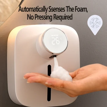 Автоматическая индукционная стиральная машина для рук, Настенный Перезаряжаемый температурный индикатор, Пена, дезинфицирующее средство для рук, Дозаторы жидкого мыла