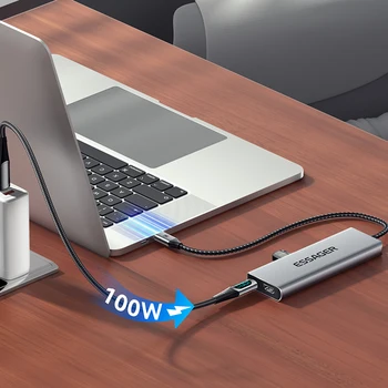 Адаптер USB-концентратора 8 в 1, высокоскоростная портативная док-станция-концентратор, поддерживает зарядку PD100W, совместимую с HDMI для телефона и ноутбука