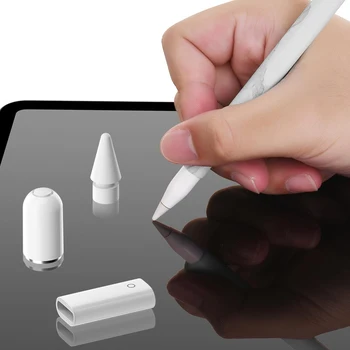 Адаптер для зарядки, Магнитный Колпачок для Карандаша, Набор сменных наконечников для стилуса 3 в 1, Подключи и Играй, Встроенный смарт-чип для Apple Pencil 1