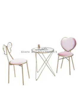 Балкон маленькие столики и стулья сетка журнальный столик из красного мрамора легкая роскошь небольшой квартиры в скандинавском стиле магазин чая с молоком pink ins