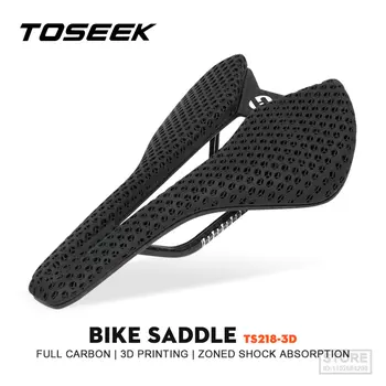 Велосипедное седло с 3D-принтом TOSEEK из углеродного волокна, Сверхлегкое, Полое, Удобное, дышащее Сиденье для горного велосипеда MTB