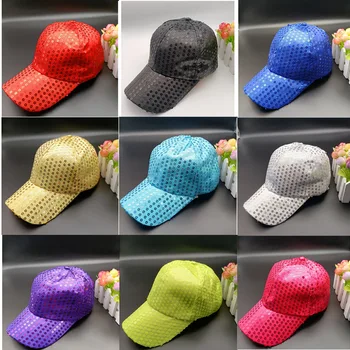 Взрослые Дети Сценическая шляпа с блестками, кепка с утиным языком, Мужская и женская бейсбольная кепка для уличных танцев в стиле хип-хоп, регулируемая