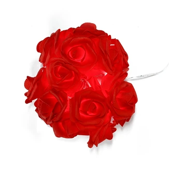Гирлянда для цветов на День Святого Валентина, цветочная подсветка, питание от батареи, 8 режимов, дистанционное управление и украшение таймером (красный)