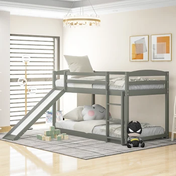 Двухъярусная кровать twin over Twin с откидной горкой и стремянкой, легко монтируется для мебели для спальни в помещении