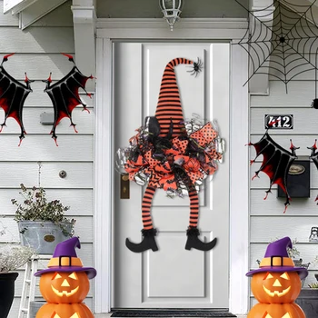 Декорации для вечеринки в честь Хэллоуина, реквизит ужасов, искусственный венок, Дверные подвески, украшения для вечеринки с привидениями на Хэллоуин