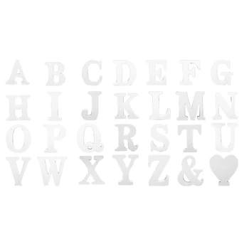 Деревянный алфавит из 28 предметов для декора столешниц, свадеб, дней рождения и вечеринок (3,9 дюйма)