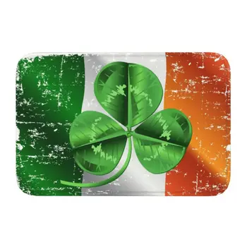 Добро Пожаловать Ирландский Трилистник Ирландский Флаг Дверной Пол Кухня Коврик Для Ванной Комнаты Противоскользящий Крытый Коврик Для Дня Святого Патрика Туалетный Ковер Ковер