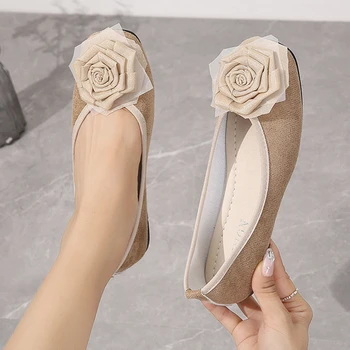 Женская обувь на плоской подошве Лоферы с цветочным узором 2023 Осенняя мода Новая повседневная обувь для прогулок Платье Балетки Танцевальная обувь Mujer Zapatos