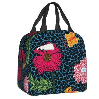 Женская сумка для ланча с утепленными цветами Yayoi Kusama, Сменный кулер в стиле абстрактного искусства, термальный ланч-бокс для пикника и путешествий