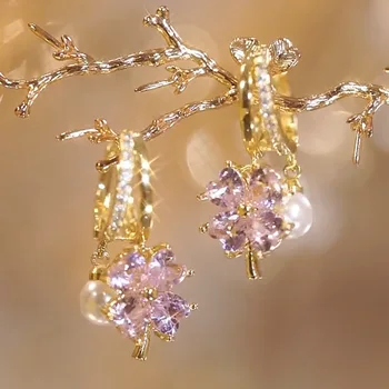 Женские элегантные серьги с кристаллами и жемчугом, классические серьги с бабочками и цирконом для женщин, день рождения, свадебные украшения из хрусталя, подарочные подвески