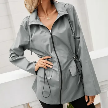 Женский легкий плащ, уличная водонепроницаемая куртка, ветровка с капюшоном, женские длинные дождевики для пеших прогулок и скалолазания, верхняя одежда