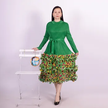 Женское плиссированное платье в стиле пэчворк нового цвета 2023 года