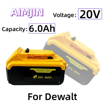 Замена Электроинструмента 20V 6000mAh MAX XR Battery для Dewalts DCB206 DCB207 DCB204 DCB203 DCB200-2