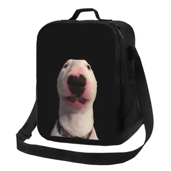 Изготовленная на заказ сумка для ланча с собакой-бультерьером, забавный мем, женский холодильник, термоизолированные ланч-боксы для учащихся школы