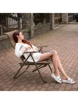 Индивидуальный ротанговый стул с откидной спинкой, складной стул Зимой и летом Двойного назначения Для беременных женщин, обеденный перерыв для одиноких пожилых людей
