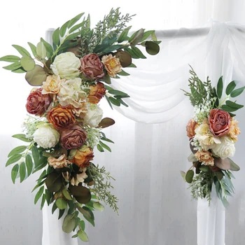 Искусственные цветы Свадебной арки, букет из роз, Композиция из цветочных арок, украшение фона для приема гостей в беседке для свадебной церемонии.