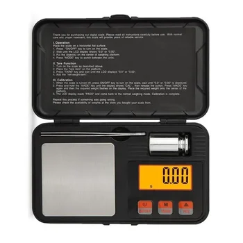 Калибровочная карманная высокоточная электронная шкала с подсветкой, Весовая шкала 50 г / 0,001 г, Вес 200 г / 0,01 г, мини-дисплей цифровой