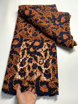 Качественные стразы Шнур Гипюровое кружево Ткань 5 ярдов Дизайнерские швейные материалы для вечернего платья