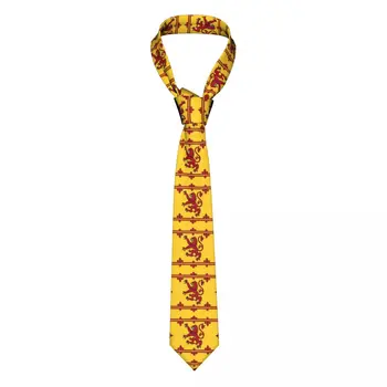 Классический мужской галстук в обтяжку, Галстуки с флагом Шотландского буйного Льва, узкий воротник, Повседневные аксессуары для галстуков, подарок
