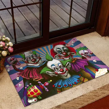 Коврик для входа в Клоун, 3D Визуальный декоративный ковер на Хэллоуин, коврик для ног у входной двери, Нескользящий высококачественный коврик для пола