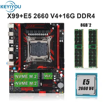 Комплект материнской платы X99 Xeon LGA 2011-3 E5 2660 V4 Kit CPU Процессор DDR4 2 * 8 ГБ оперативной памяти Комбинированный USB3.0 четырехканальный M.2 NVME