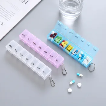 Коробка для лекарств на 7 дней, Еженедельный держатель для таблеток, Органайзер для хранения, контейнер, Разветвители для таблеток, 3 цвета, Органайзер для таблеток