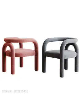 Легкое роскошное кресло для макияжа со спинкой, сетчатое красное кресло для маникюра, табурет для отдыха, спальня, домашний скандинавский дизайнерский одноместный обеденный стул
