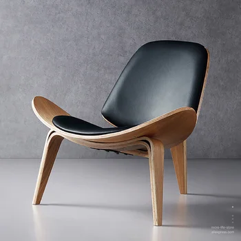 Ленивые Скандинавские стулья для гостиной Роскошный Дизайнерский Деревянный салон Стулья для гостиной Современная мебель для дома Shell Relax Sillas