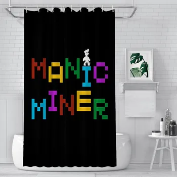 Логотип Manic Miner и Willy Занавески для душа в ванной ZX Spectrum, Водонепроницаемая Перегородка, Уникальный домашний Декор, Аксессуары для ванной комнаты
